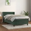 Image de vidaXL Boxspring met matras fluweel donkergroen 80x200 cm3130988