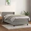 Image de vidaXL Boxspring met matras fluweel lichtgrijs 100x200 cm3131003
