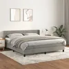 Image de vidaXL Boxspring met matras fluweel lichtgrijs 160x200 cm3131027