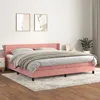 Image de vidaXL Boxspring met matras fluweel roze 200x200 cm3131044