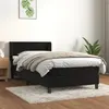 Image de vidaXL Boxspring met matras fluweel zwart 80x200 cm3131047