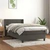 Image de vidaXL Boxspring met matras fluweel donkergrijs 90x200 cm3131058