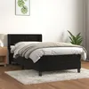 Image de vidaXL Boxspring met matras fluweel zwart 100x200 cm3131065