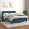 Image de vidaXL Boxspring met matras fluweel donkerblauw 140x200 cm3131085