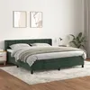 Image de vidaXL Boxspring met matras fluweel donkergroen 160x200 cm3131090