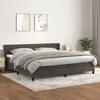 Image de vidaXL Boxspring met matras fluweel donkergrijs 200x200 cm3131100