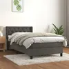 Image de vidaXL Boxspring met matras fluweel donkergrijs 80x200 cm3131106