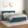 Image de vidaXL Boxspring met matras fluweel donkerblauw 140x190 cm3131139