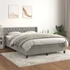 Image de vidaXL Boxspring met matras fluweel lichtgrijs 140x200 cm3131141