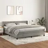 Image de vidaXL Boxspring met matras fluweel lichtgrijs 160x200 cm3131147