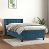 Image de vidaXL Boxspring met matras fluweel donkerblauw 100x200 cm3131187