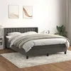 Image de vidaXL Boxspring met matras fluweel donkergrijs 140x200 cm3131202
