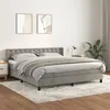 Image de vidaXL Boxspring met matras fluweel lichtgrijs 160x200 cm3131207