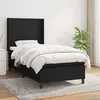 Image de vidaXL Boxspring met matras stof zwart 90x200 cm3131243