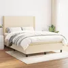 Image de vidaXL Boxspring met matras stof cràmekleurig 140x190 cm3131270
