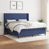 Image de vidaXL Boxspring met matras stof blauw 160x200 cm3131287