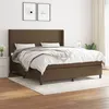 Image de vidaXL Boxspring met matras stof donkerbruin 180x200 cm3131292