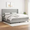 Image de vidaXL Boxspring met matras stof lichtgrijs 200x200 cm3131297