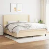 Image de vidaXL Boxspring met matras stof cràmekleurig 200x200 cm3131302