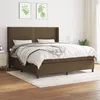 Image de vidaXL Boxspring met matras stof donkerbruin 180x200 cm3131372