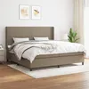 Image de vidaXL Boxspring met matras stof taupe 200x200 cm3131381