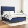 Image de vidaXL Boxspring met matras stof blauw 140x190 cm3131431