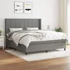 Image de vidaXL Boxspring met matras stof donkergrijs 160x200 cm3131442