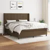 Image de vidaXL Boxspring met matras stof donkerbruin 160x200 cm3131444