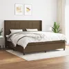 Image de vidaXL Boxspring met matras stof donkerbruin 200x200 cm3131460
