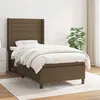 Image de vidaXL Boxspring met matras stof donkerbruin 90x190 cm3131476