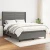Image de vidaXL Boxspring met matras stof donkergrijs 140x190 cm3131506