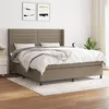 Image de vidaXL Boxspring met matras stof taupe 160x200 cm3131525