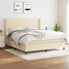 Image de vidaXL Boxspring met matras stof cràmekleurig 160x200 cm3131526