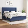 Image de vidaXL Boxspring met matras stof blauw 160x200 cm3131527