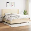 Image de vidaXL Boxspring met matras stof cràmekleurig 200x200 cm3131542