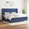 Image de vidaXL Boxspring met matras stof blauw 200x200 cm3131543