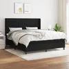 Image de vidaXL Boxspring met matras stof zwart 160x200 cm3131603