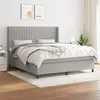 Image de vidaXL Boxspring met matras stof lichtgrijs 180x200 cm3131609