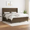 Image de vidaXL Boxspring met matras stof donkerbruin 180x200 cm3131612