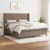 Image de vidaXL Boxspring met matras stof taupe 180x200 cm3131613