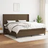 Image de vidaXL Boxspring met matras stof donkerbruin 200x200 cm3131620