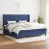 Image de vidaXL Boxspring met matras stof blauw 200x200 cm3131623