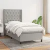Image de vidaXL Boxspring met matras stof lichtgrijs 80x200 cm3131625