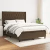 Image de vidaXL Boxspring met matras stof donkerbruin 140x200 cm3131676