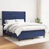 Image de vidaXL Boxspring met matras stof blauw 140x200 cm3131679
