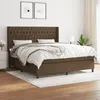 Image de vidaXL Boxspring met matras stof donkerbruin 180x200 cm3131692