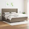 Image de vidaXL Boxspring met matras stof taupe 200x200 cm3131701