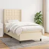 Image de vidaXL Boxspring met matras stof cràmekleurig 100x200 cm3131734