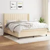 Image de vidaXL Boxspring met matras stof cràmekleurig 160x200 cm3131766