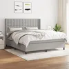 Image de vidaXL Boxspring met matras stof lichtgrijs 180x200 cm3131769